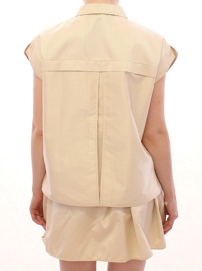 Blouse beige sans manches Andrea Incontri