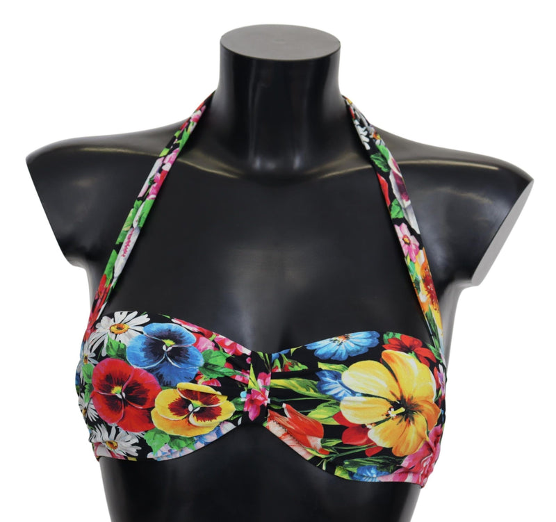Haut de bikini Dolce &amp; Gabbana à imprimé floral multicolore