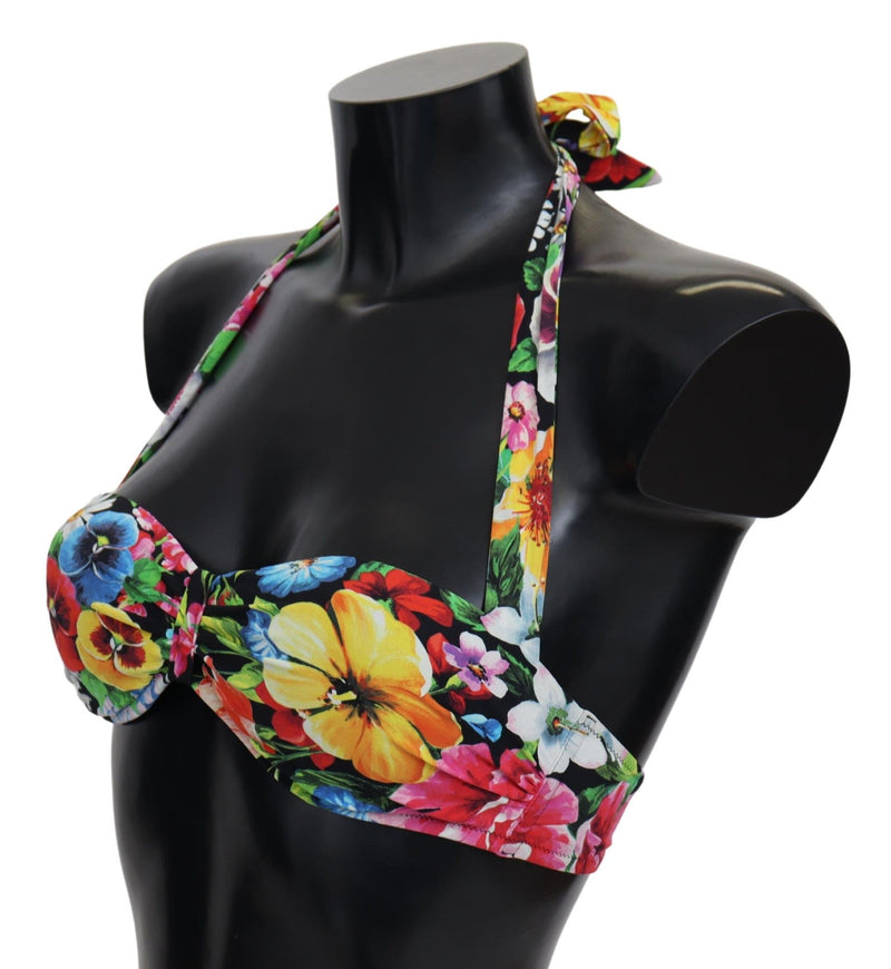 Haut de bikini Dolce &amp; Gabbana à imprimé floral multicolore