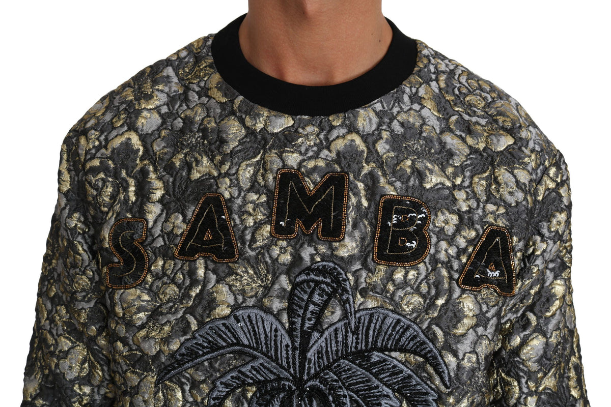 Pull en jacquard multicolore à motif palmiers SAMBA de Dolce &amp; Gabbana