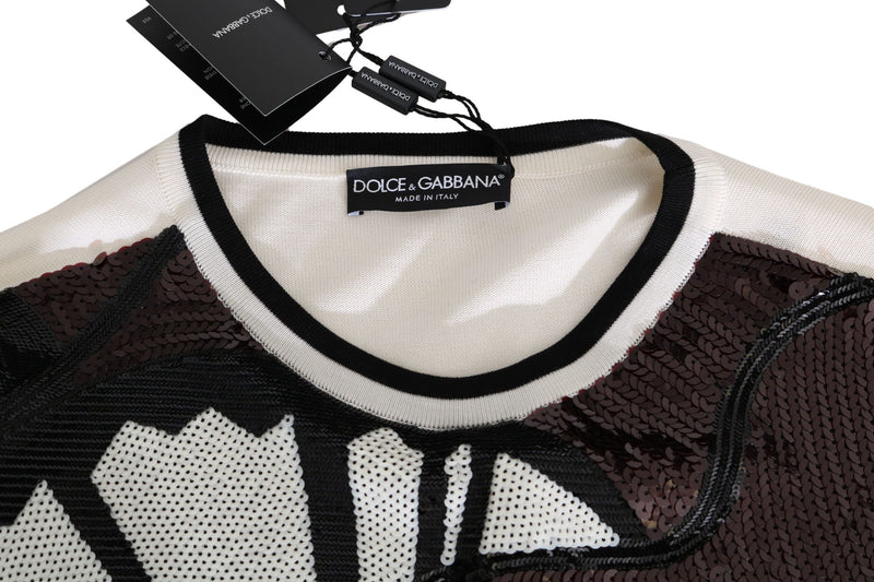 Dolce &amp; Gabbana Wit Jazz Speldjes Gekleurd Gitaarpatroon Trui