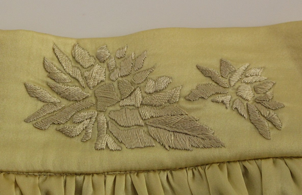 Jupe mini beige à broderies florales Andrea Incontri