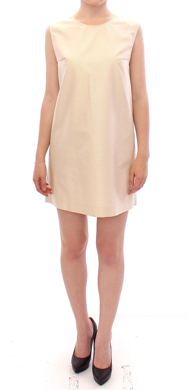 Robe mini trapèze beige sans manches Andrea Incontri