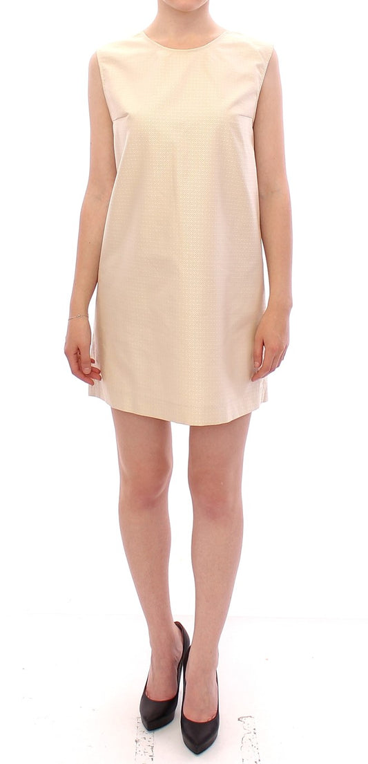 Robe mini trapèze beige sans manches Andrea Incontri