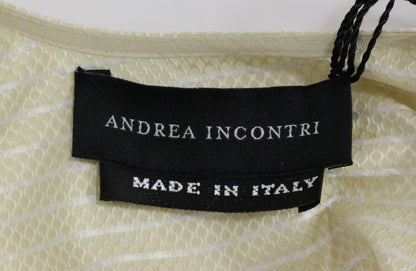 Robe mini trapèze beige sans manches Andrea Incontri