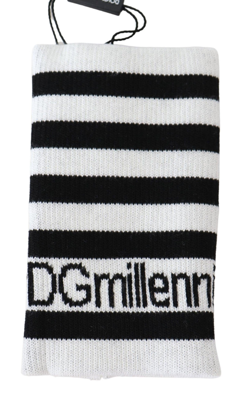 Bracelet en laine noire et blanche Dolce & Gabbana DGMillennials