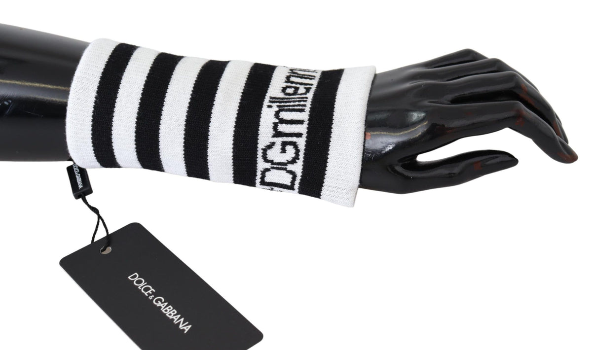 Bracelet en laine noire et blanche Dolce & Gabbana DGMillennials