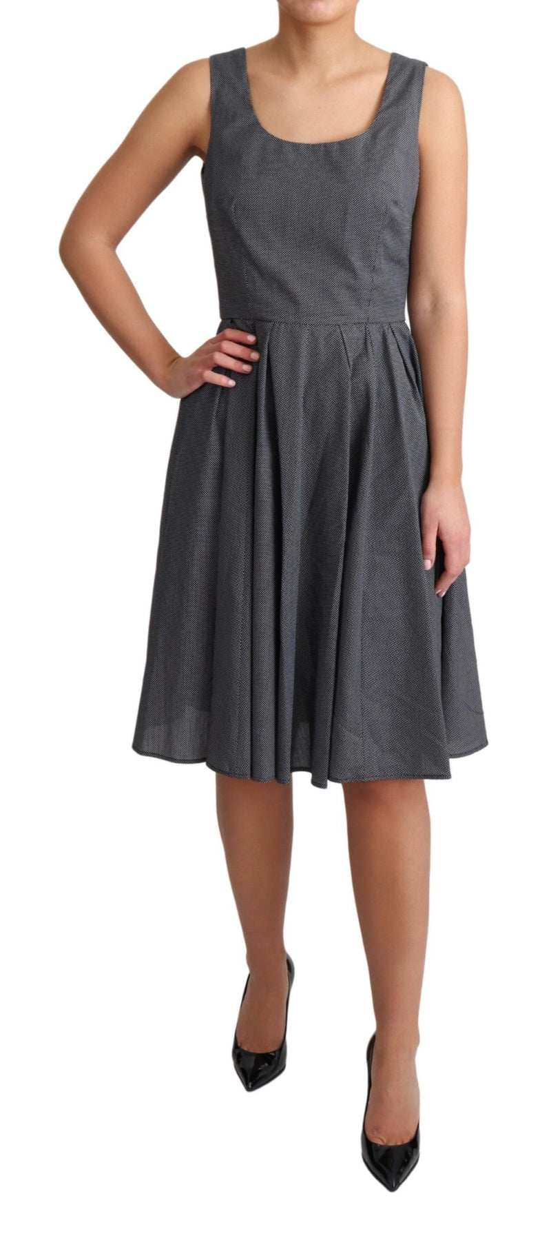 Robe trapèze en coton noir à pois de Dolce &amp; Gabbana