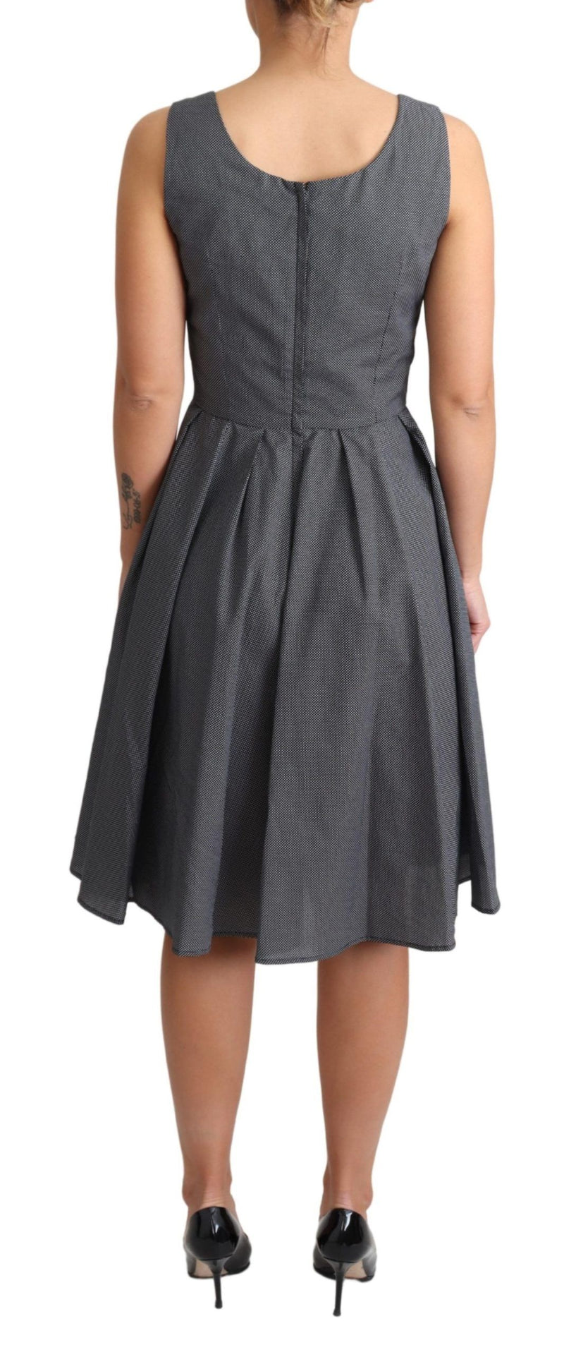 Robe trapèze en coton noir à pois de Dolce &amp; Gabbana
