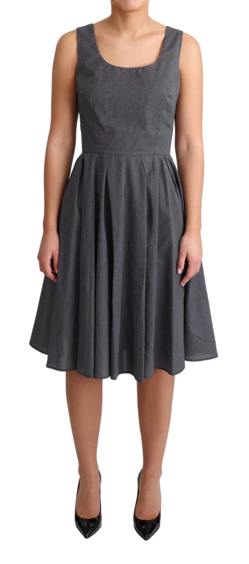 Robe trapèze en coton noir à pois de Dolce &amp; Gabbana