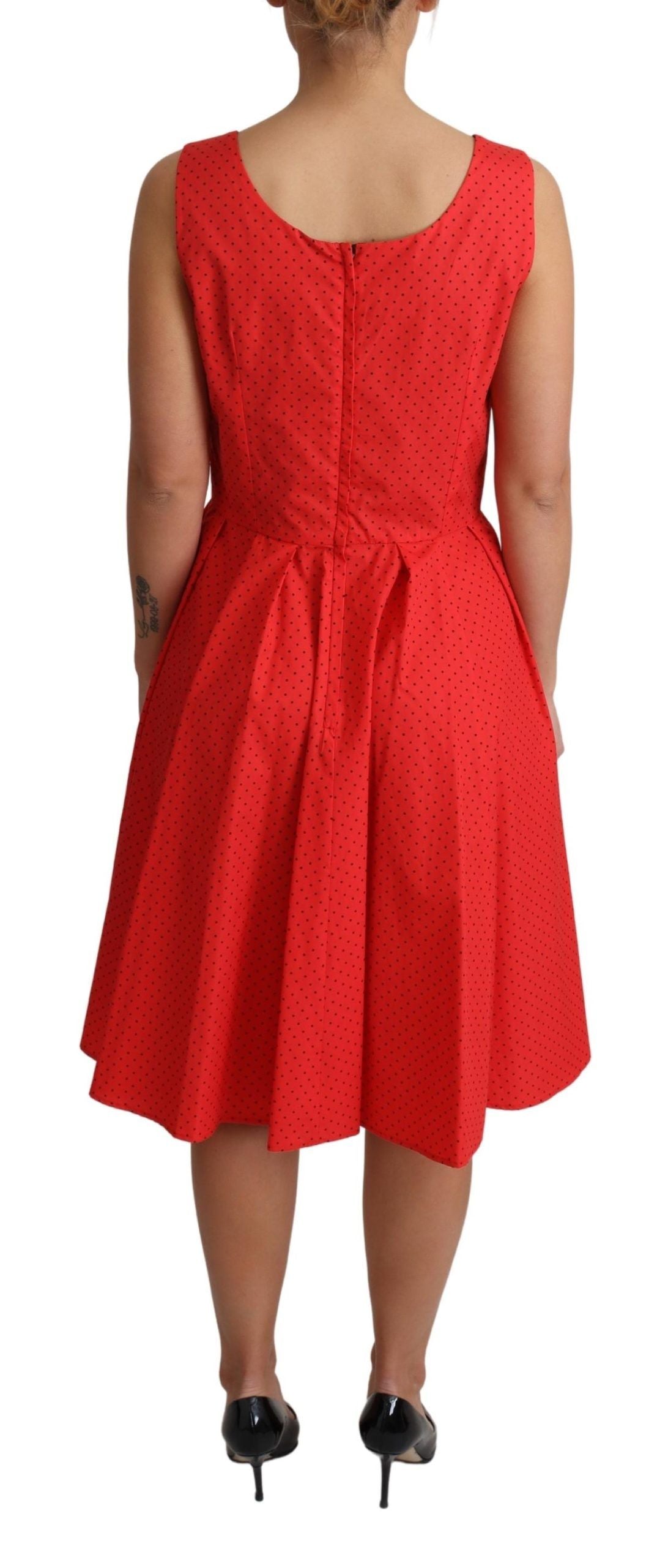 Robe trapèze en coton rouge à pois de Dolce &amp; Gabbana