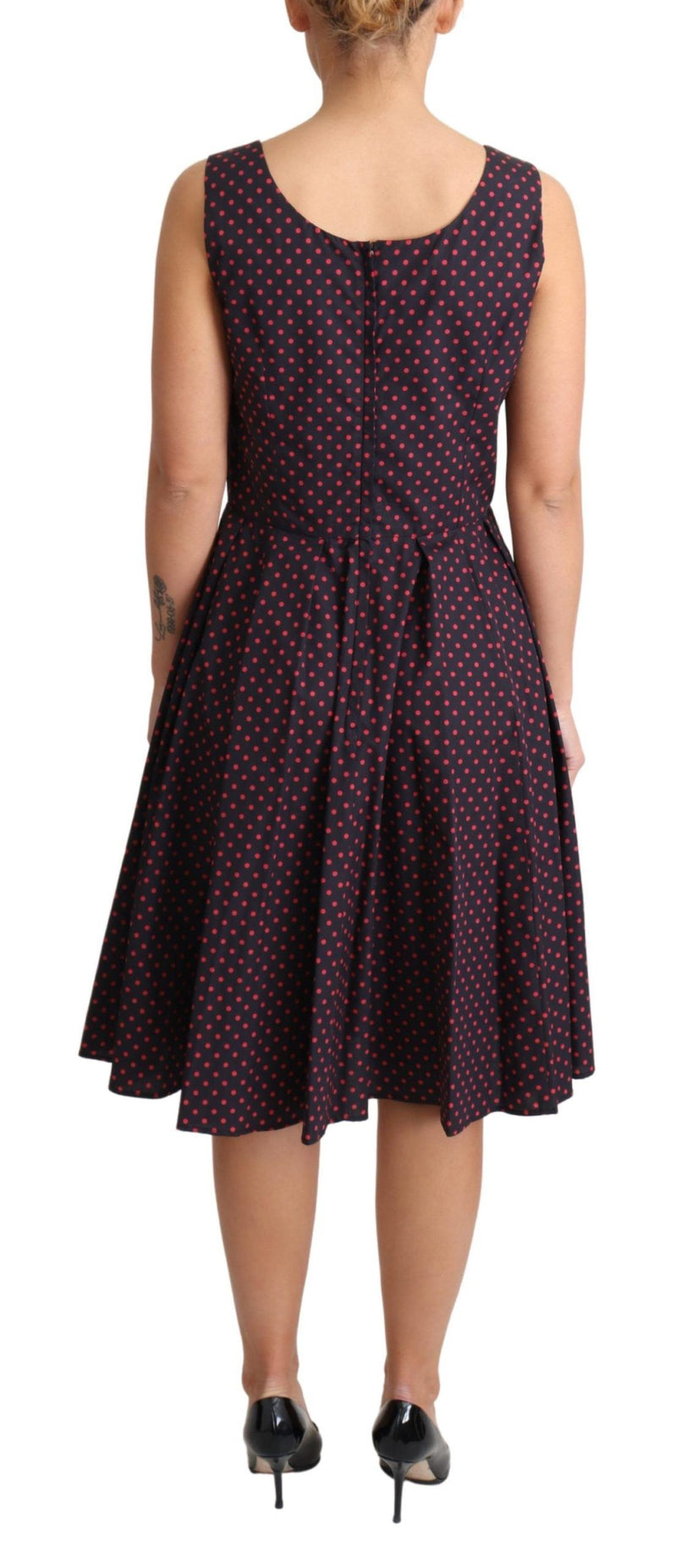Robe A-line en coton à pois rouges et bleus de Dolce &amp; Gabbana