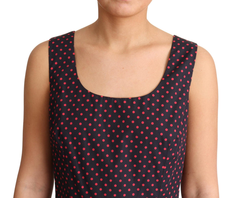 Robe A-line en coton à pois rouges et bleus de Dolce &amp; Gabbana