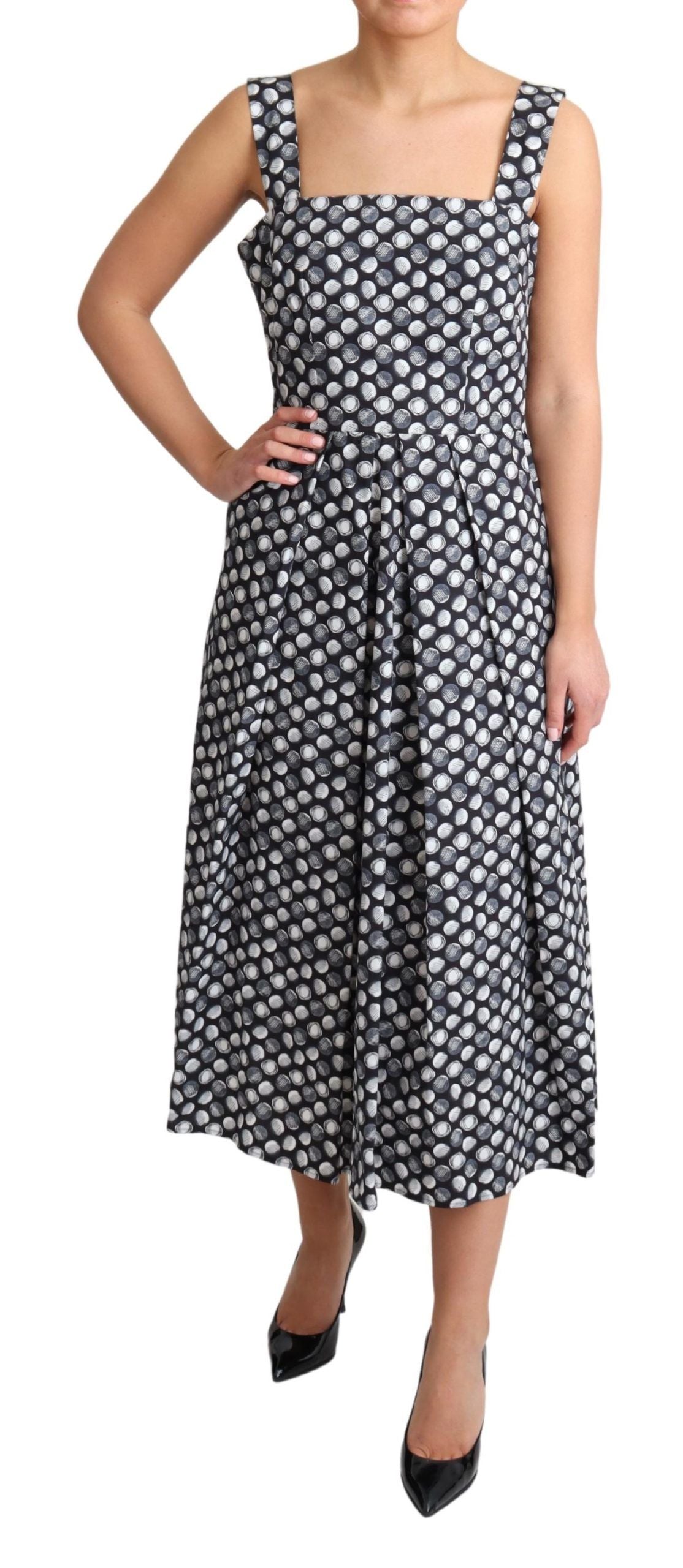 Robe trapèze en coton bleu à motifs géométriques de Dolce & Gabbana