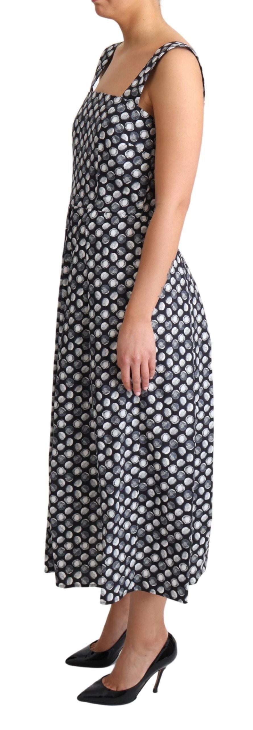 Robe trapèze en coton bleu à motifs géométriques de Dolce & Gabbana