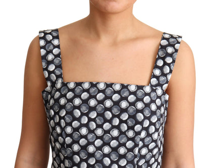 Robe trapèze en coton bleu à motifs géométriques de Dolce & Gabbana