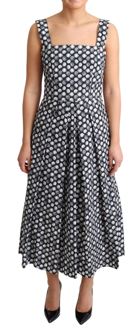 Robe trapèze en coton bleu à motifs géométriques de Dolce & Gabbana