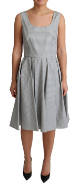 Robe trapèze en coton gris à pois de Dolce &amp; Gabbana