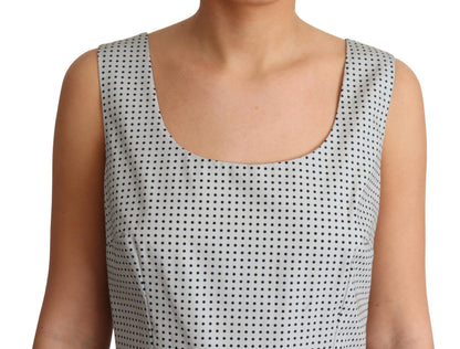 Robe trapèze en coton gris à pois de Dolce & Gabbana