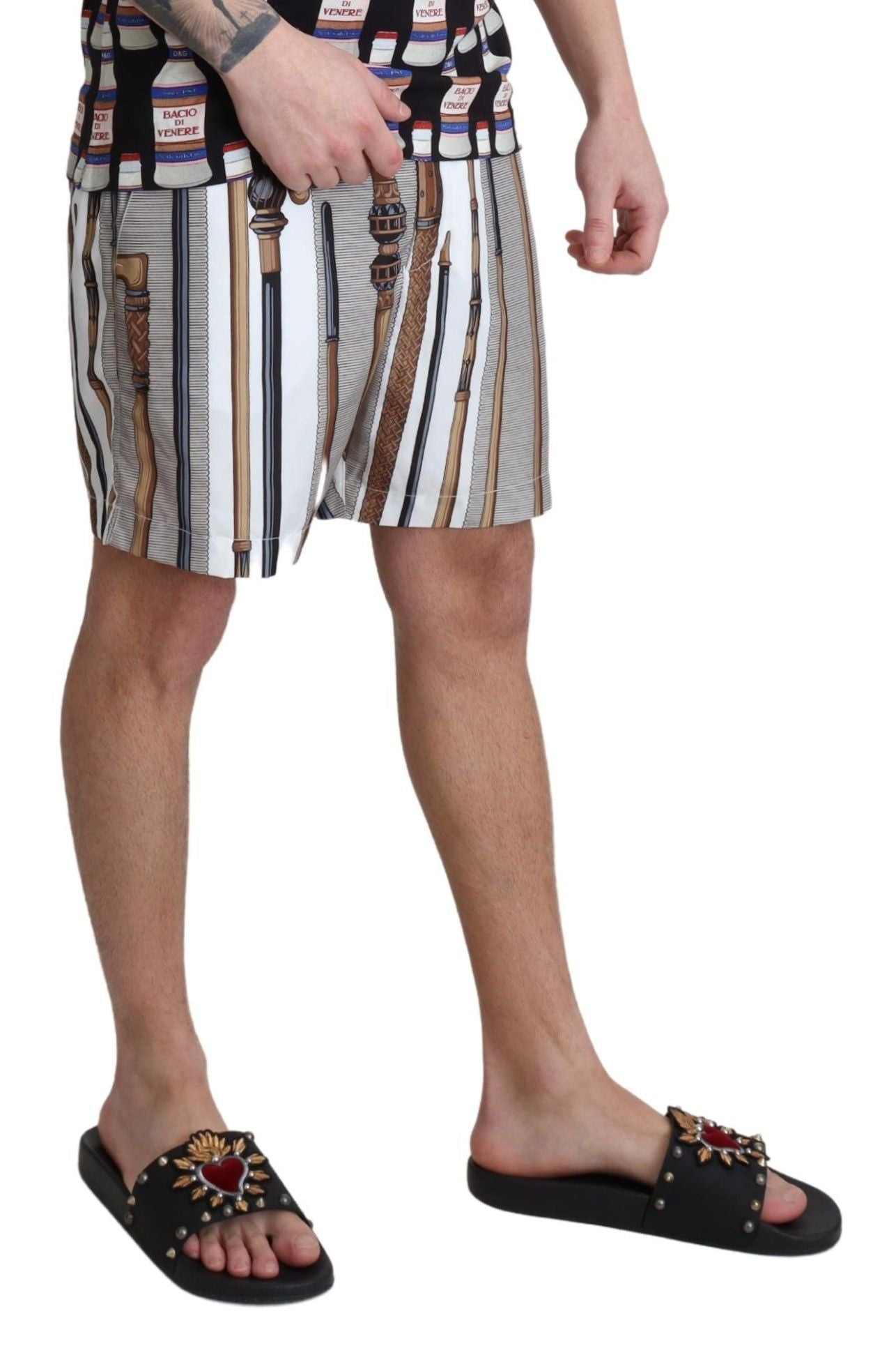 Short de plage blanc Walking Stick de Dolce & Gabbana