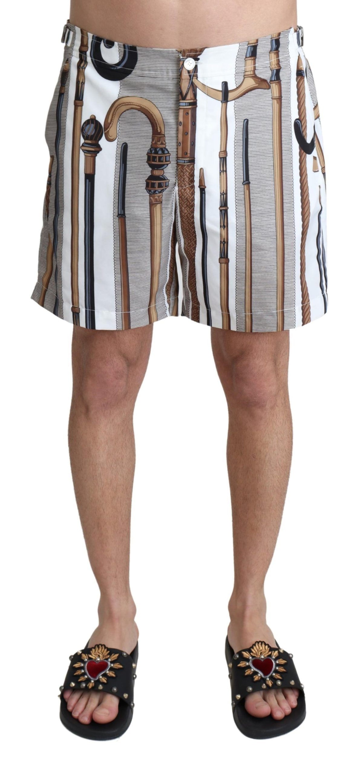 Short de plage blanc Walking Stick de Dolce &amp; Gabbana