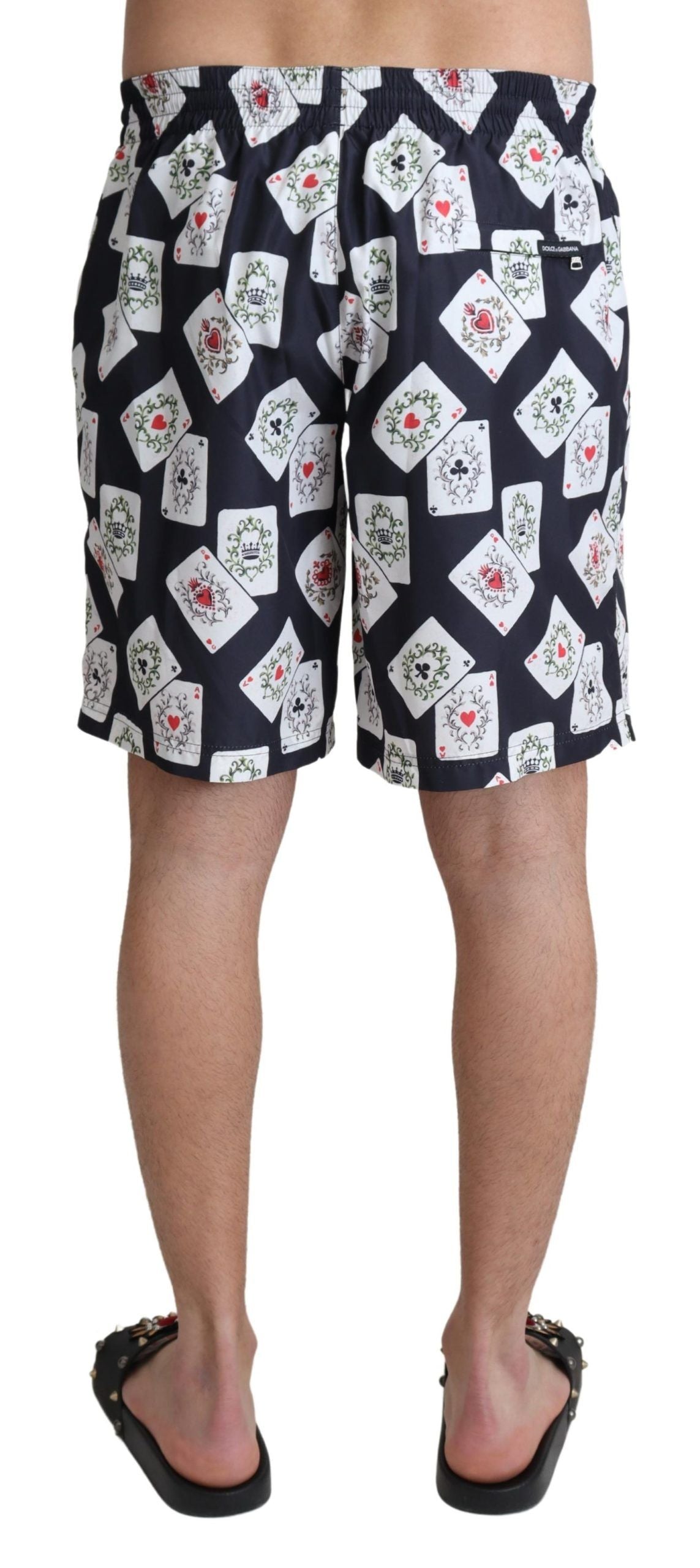 Short de bain imprimé "Black Card Deck" de Dolce &amp; Gabbana