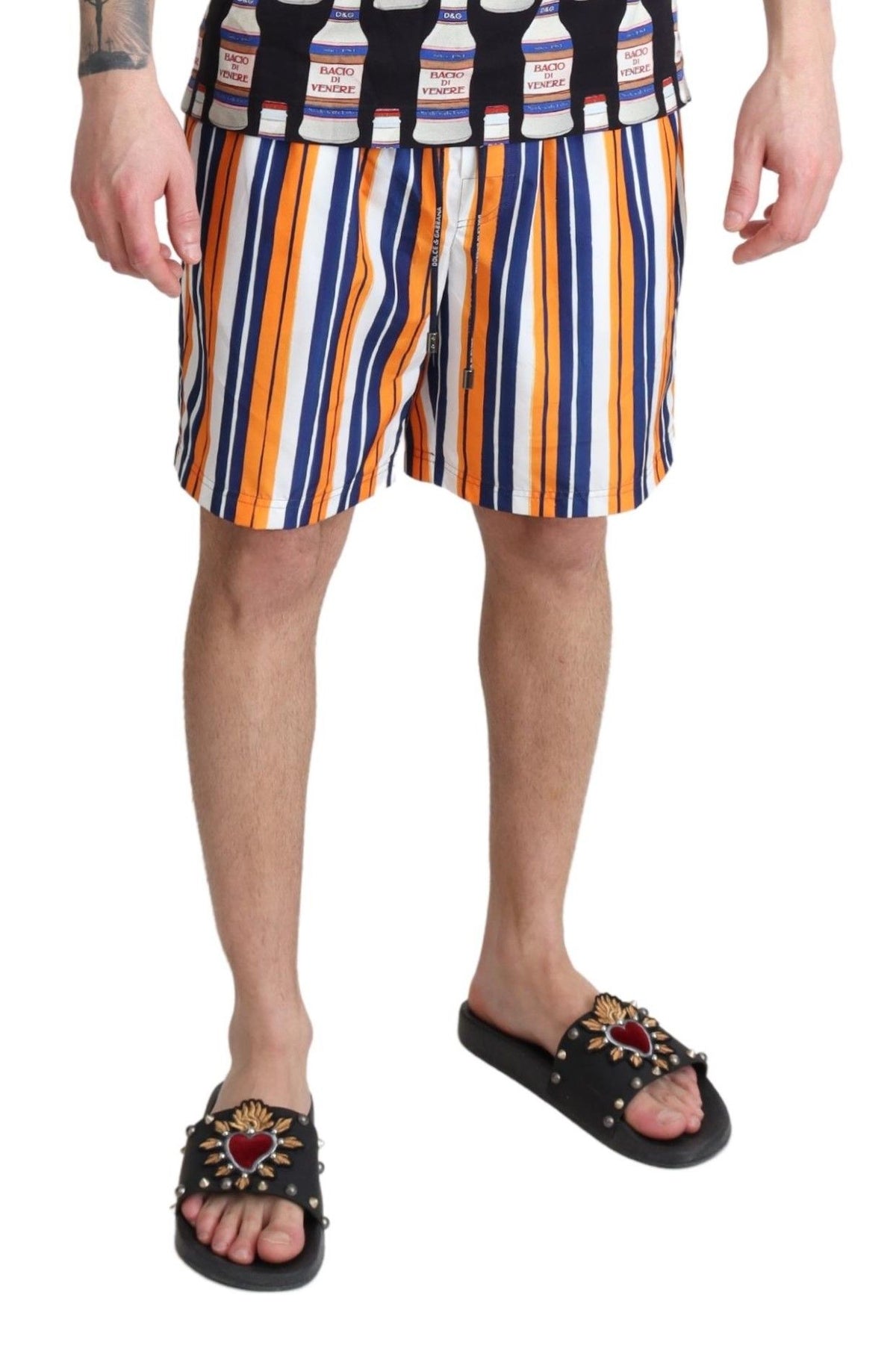 Short de bain rayé multicolore Dolce &amp; Gabbana