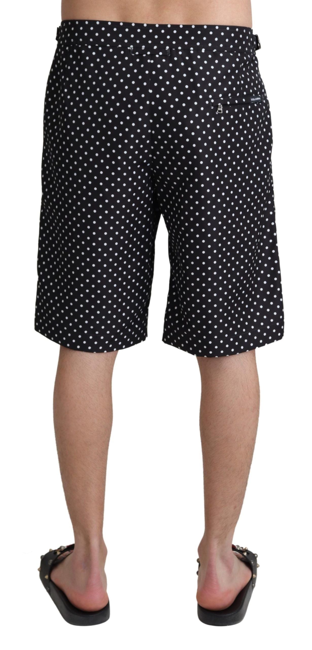 Short de bain noir à pois de Dolce & Gabbana