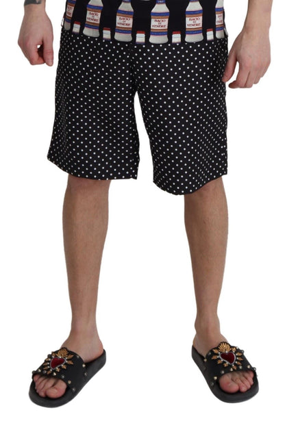 Short de bain noir à pois de Dolce & Gabbana
