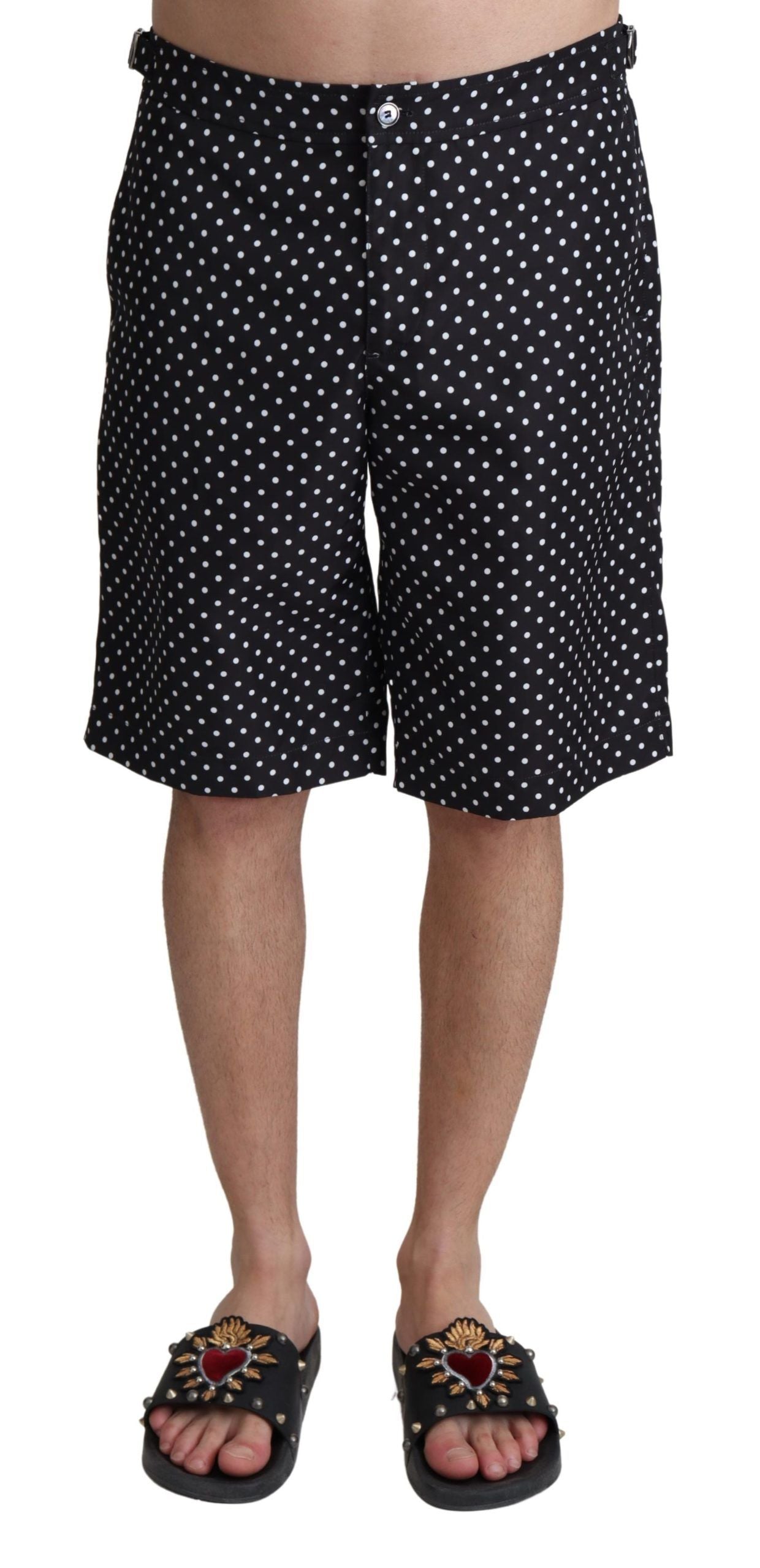 Short de bain noir à pois de Dolce & Gabbana