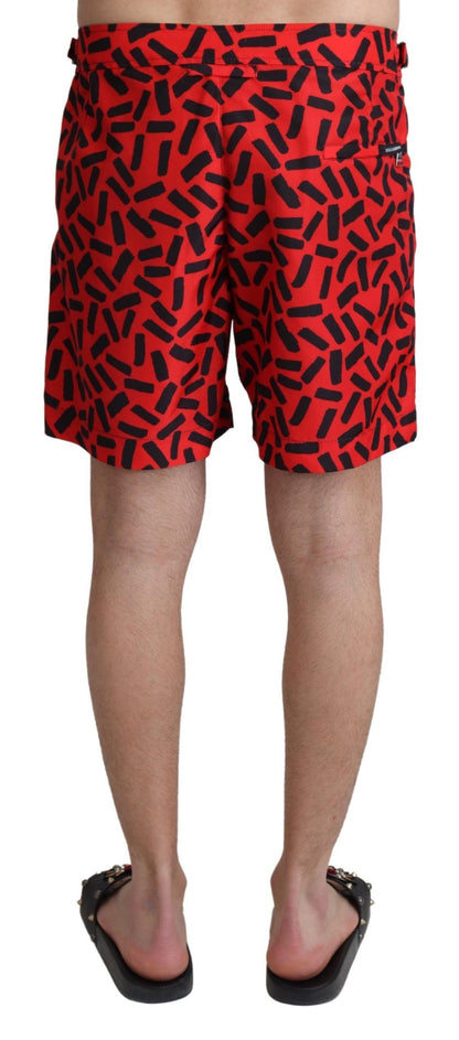 Short de bain/maillot de bain à motifs rouges Dolce & Gabbana
