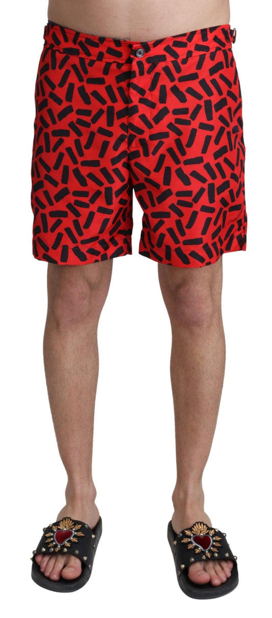 Short de bain/maillot de bain à motifs rouges Dolce & Gabbana