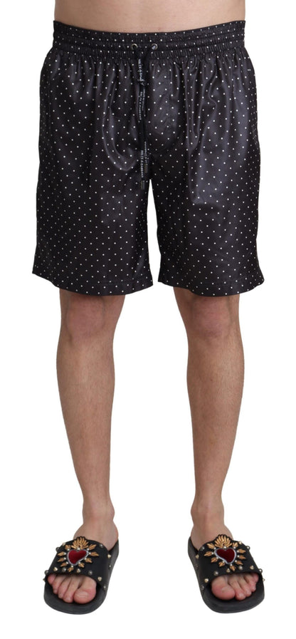 Maillot de bain Dolce & Gabbana noir à pois