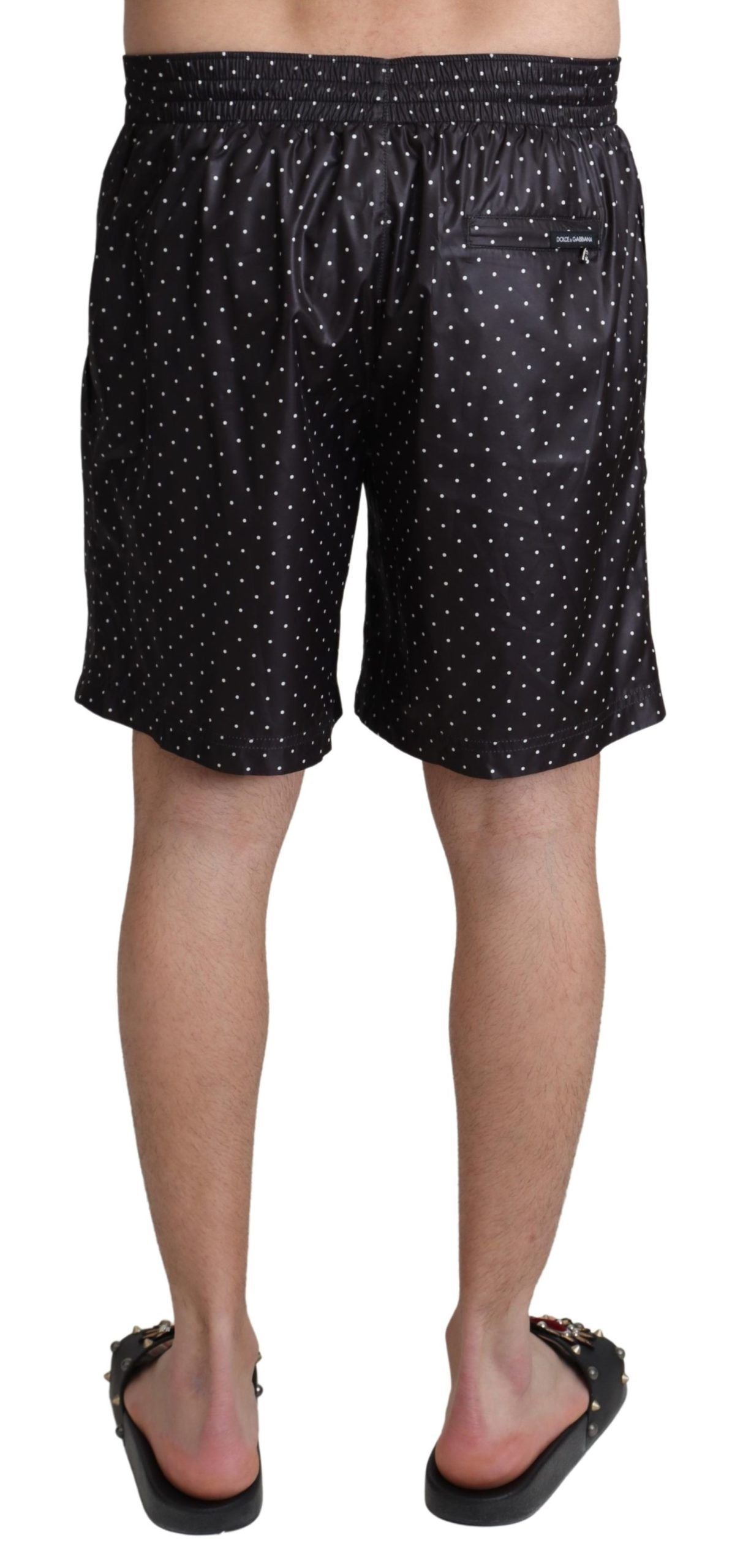 Maillot de bain Dolce & Gabbana noir à pois