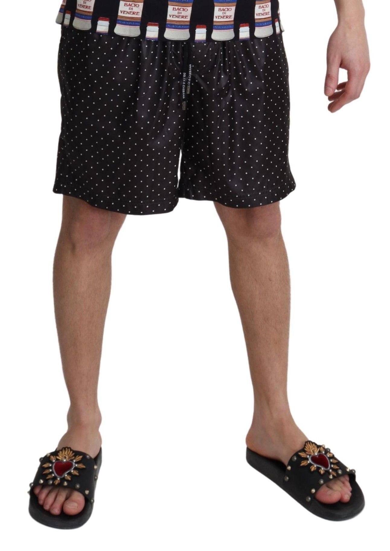 Maillot de bain Dolce & Gabbana noir à pois