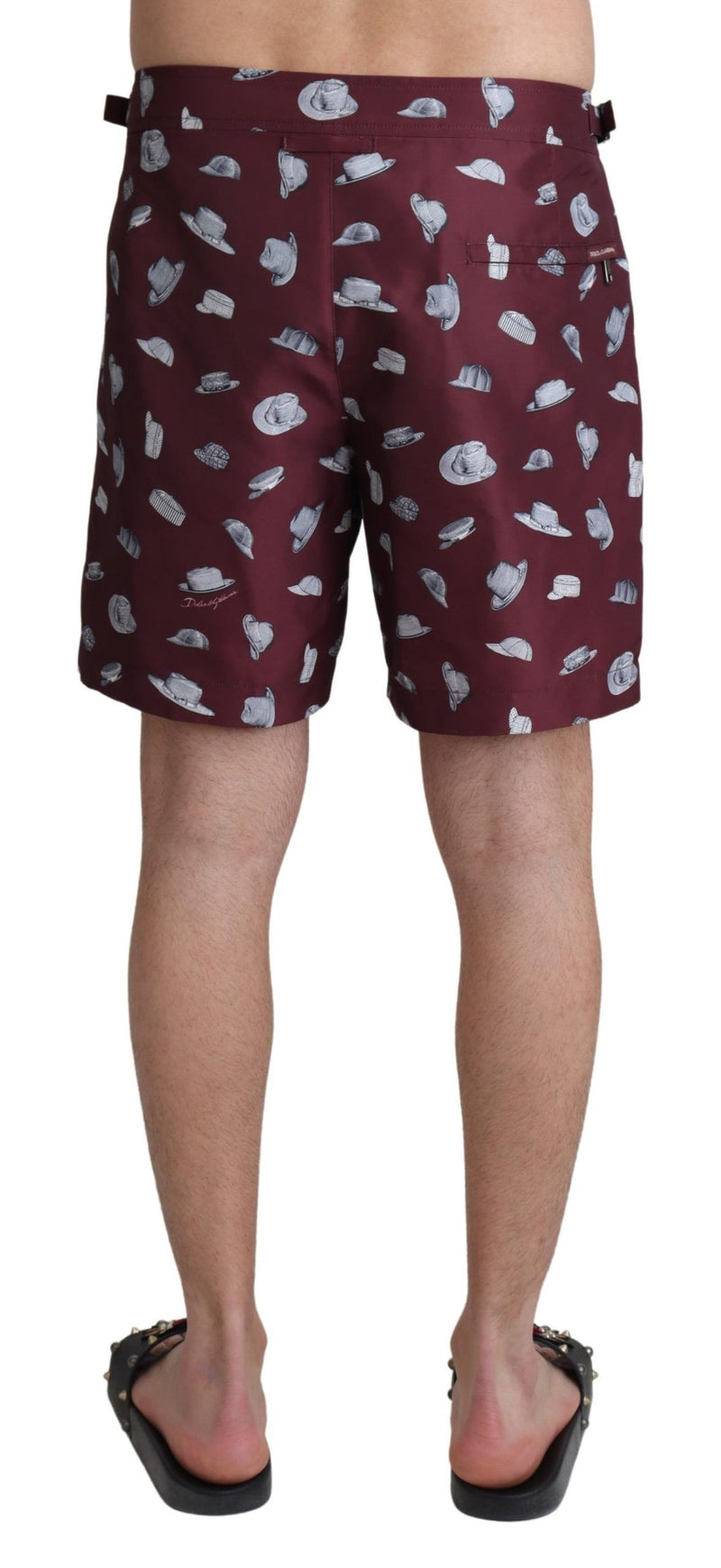 Shorts de bain et maillots de bain Dolce &amp; Gabbana, imprimé chapeaux, couleur marron.