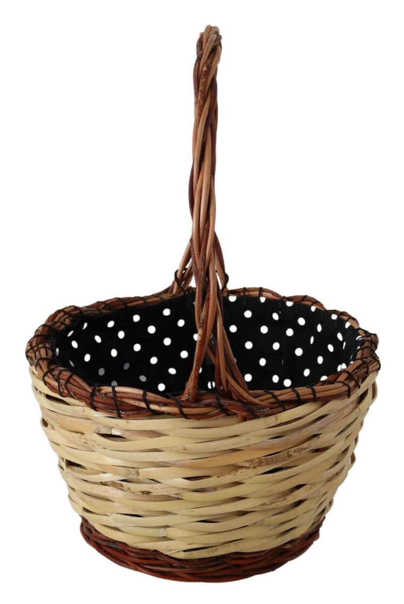 Sac fourre-tout en osier et rotin beige Dolce &amp; Gabbana
