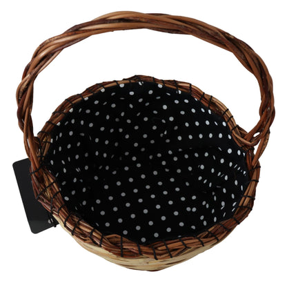 Sac fourre-tout en osier et rotin beige Dolce &amp; Gabbana