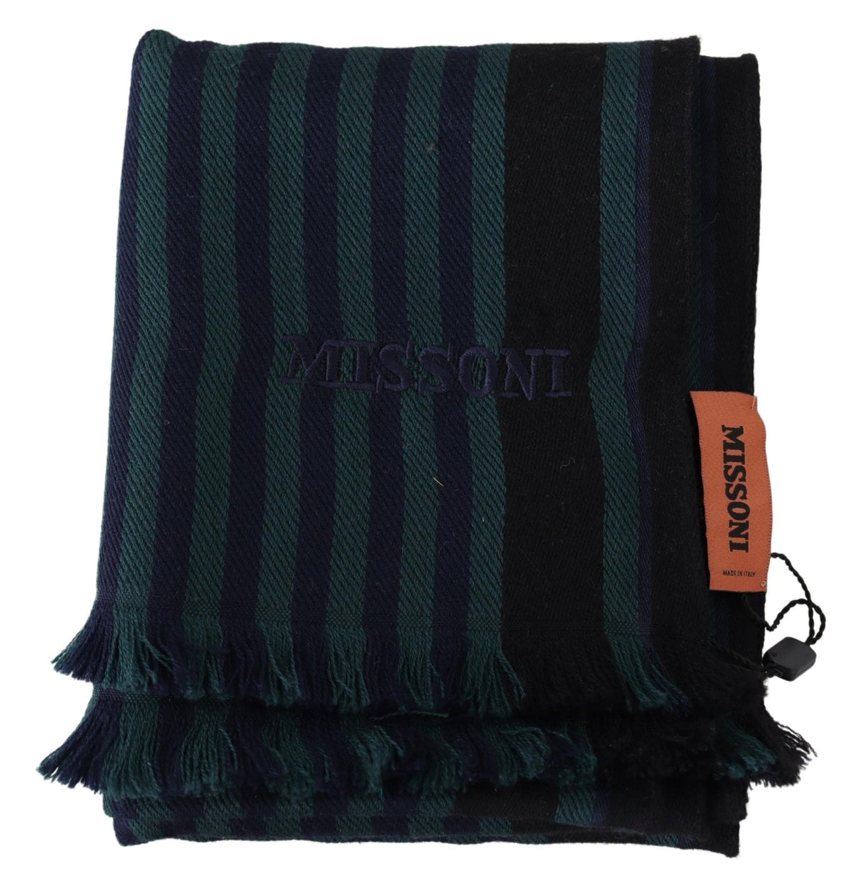 Châle Missoni en laine rayée multicolore