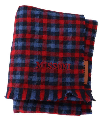 Missoni Multicolor Check Wool Unisex Neck Wrap Shawl