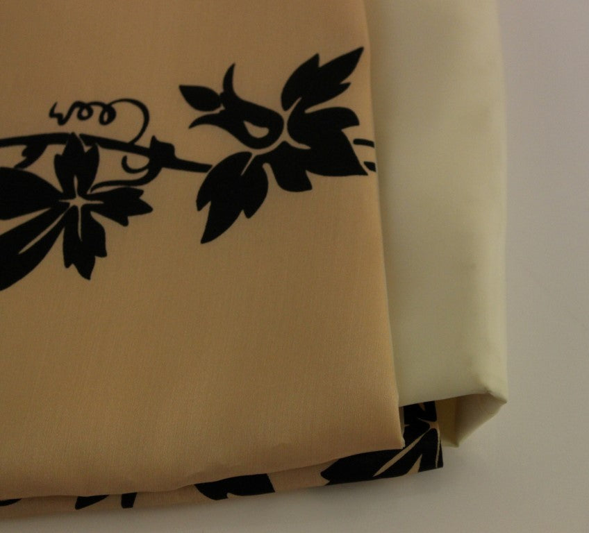 Jupe mini en soie à imprimé floral beige de Caterina Gatta