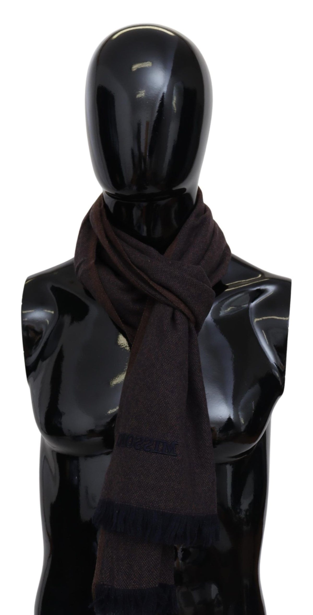 Écharpe à franges Missoni marron 100 % cachemire