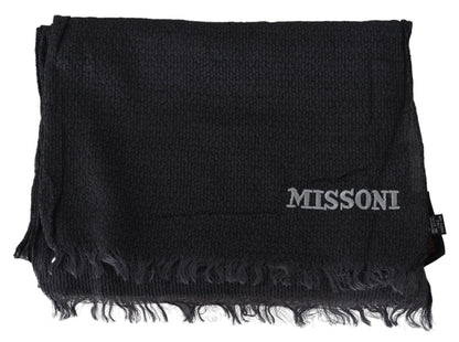 Missoni Zwarte Wollen Gebreide Unisex Nekwikkelsjaal
