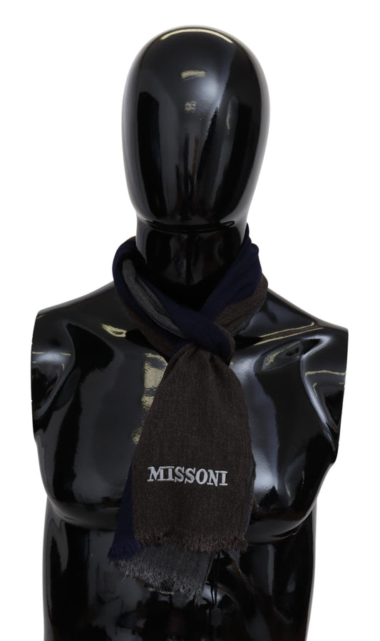 Missoni Multicolor Gestreepte Wollen Unisex Wikkel Sjaal met Franjes