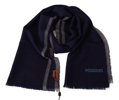 Missoni Multicolor Gestreepte Wollen Unisex Wikkel Sjaal met Franjes