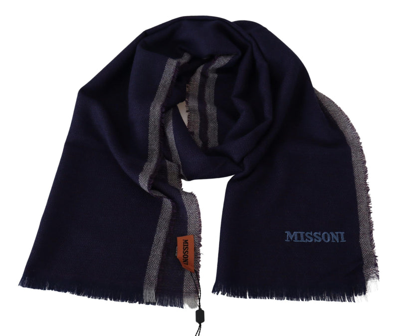 Missoni Multicolor Gestreepte Wollen Unisex Wikkel Sjaal met Franjes
