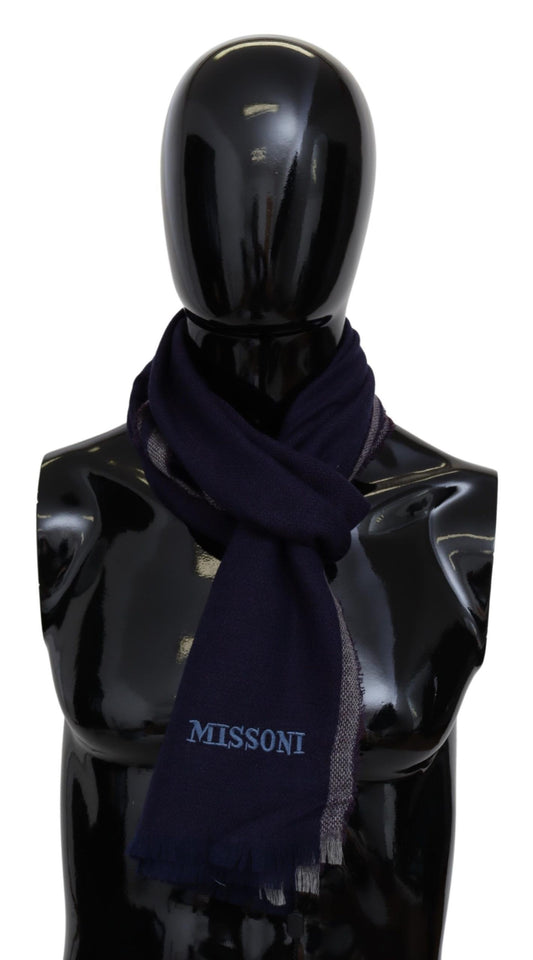 Missoni Multicolor Gestreepte Wollen Unisex Wikkel Sjaal met Franjes