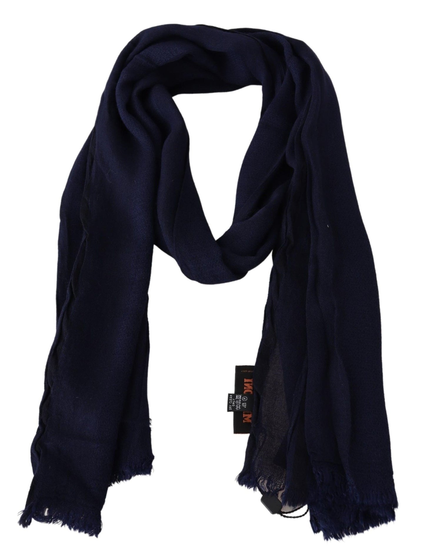 Écharpe unisexe en tricot de laine bleue Missoni