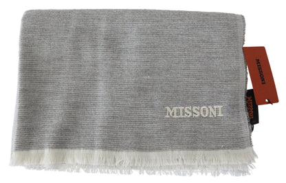 Écharpe unisexe beige Missoni 100 % laine