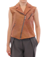 Gilet en cuir marron La Maison du Couturier